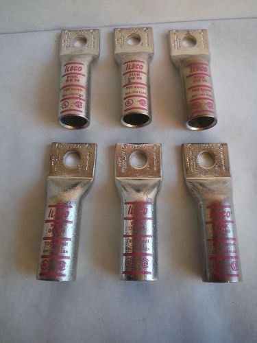 1 pack of 6 ilsco clns-700-58 copper compression lug 700 kcmil 5/8&#034; bolt for sale