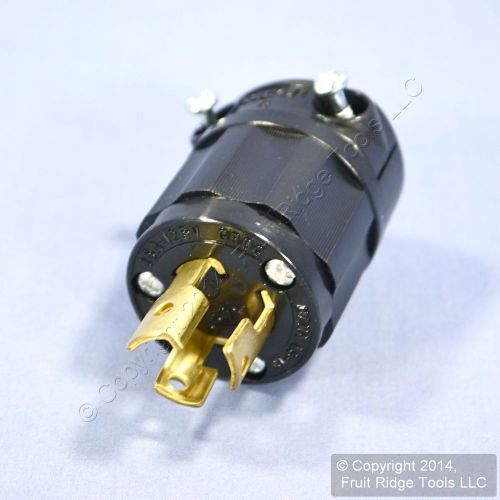 New Leviton Studio Black Turn Twist Locking Plug NEMA L5-15P 15A 125V 4720-CB