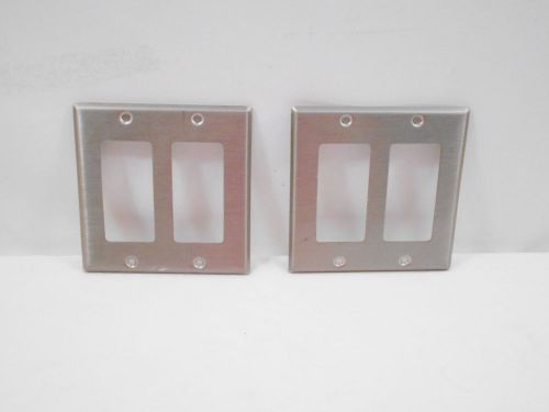 Lot of 2 2-Gang Decora Plus Device Cover Wallplates (Stainless Steel)