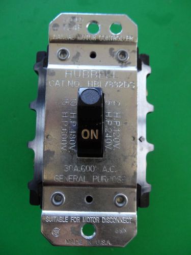 Hubbell 30a manual motor controller switch hbl7832ds for sale
