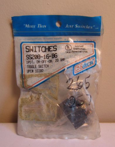 Selecta SS208-16-BG Toggle Switch DPDT ON-OFF-ON 20 Amp NOS