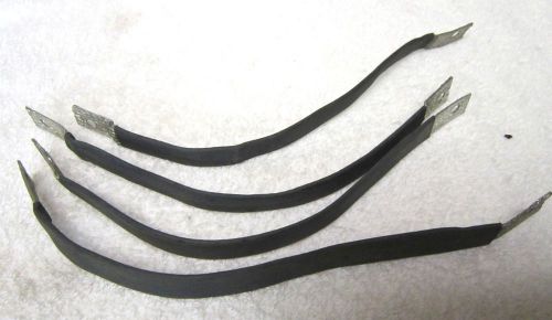 FOUR 9&#034; TINNED COPPER BRAIDED GROUND STRAPS (4) WITH BRAIDED ENDS