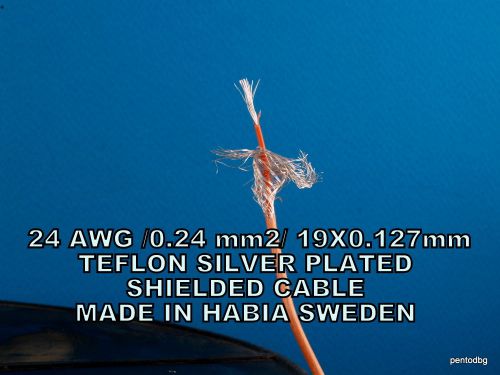 5m~16ft 24 AWG 0.24mm2 19X0.127mm SILVER PLATED SHIELDED TEFLON CABLE E2419 STK1