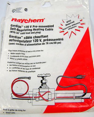 Raychem w51-6p self regulating heat cable, 6 ft. 120v 4e528 w/30&#034; lead &amp; plug for sale