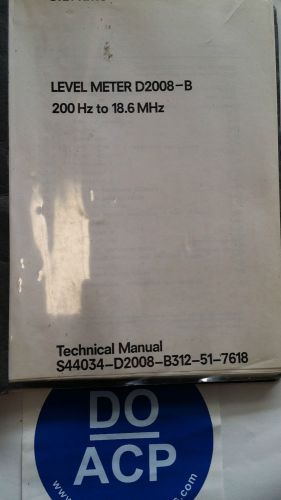 SIEMENS LEVEL METER D2008-B TECHNICAL MANUAL R3-S32