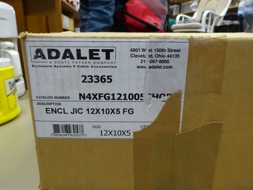 Adalet N4XFG121005 Fiberglass Enclosure w/ 2 Lockable Clasps 12X10x5 - in Box