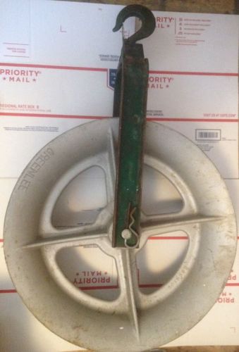 Greenlee 18&#034; hook sheave wire tugger cable puller rope pulley wheel gr8shape4010 for sale