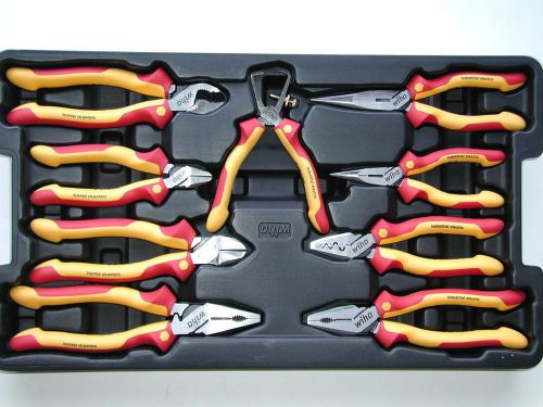 Wiha 9 pc. industrial insulated pliers set in molded tray 32999 for sale