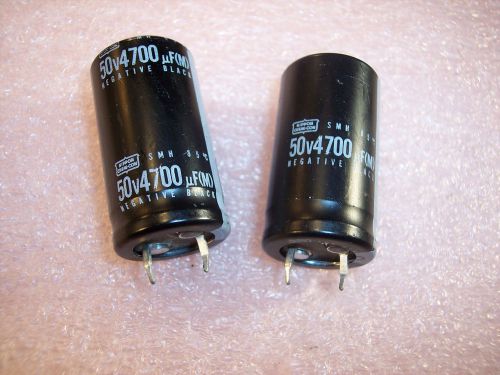 Qty (2)  4700uf 50v radial snap-in aluminum  capacitors smh50vn472m22x40 ncc for sale