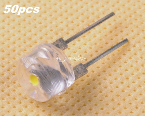 50pcs NEW Straw Hat 8MM 0.5W White LED Light Emitting Diode