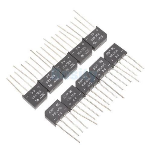 10pcs kbl406 bridge diode rectifier 4a kbl-406 max. peak reverse voltage of 800v for sale