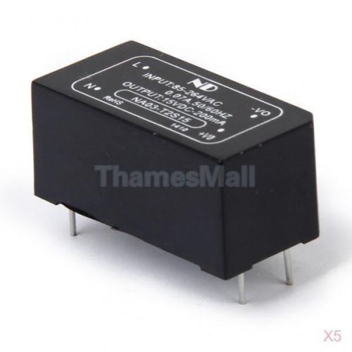 5x Isolated Power Module AC/DC-DC Converter 85-264V AC or 100-370V DC to 15V DC