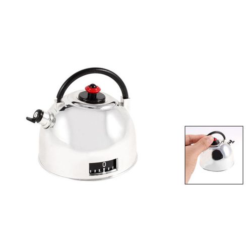 Kitchen 60 minutes silver tone tea kettle shaped mini cooking timer gift for sale