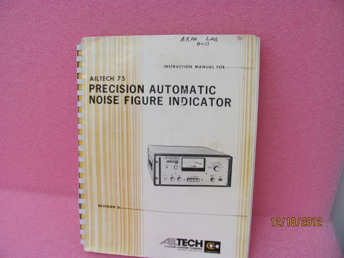 Ail 75 precision automatic noise figure indicator - rev d - instruction manual for sale