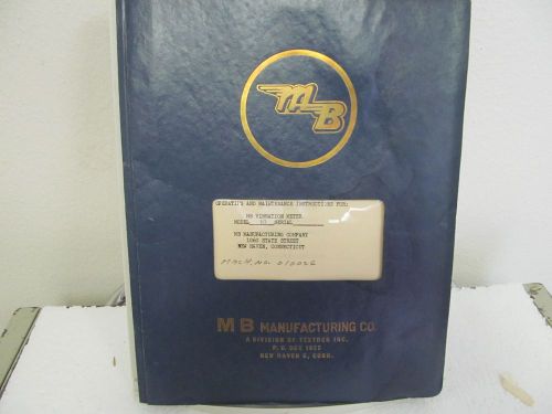 MB Mftr. (Textron) M3 MB Vibration Meter Operating Manual w/schem