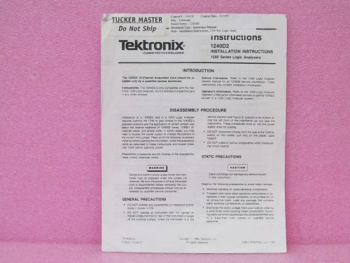 Tektronix 1240D2 Installation Instructions (7/83)