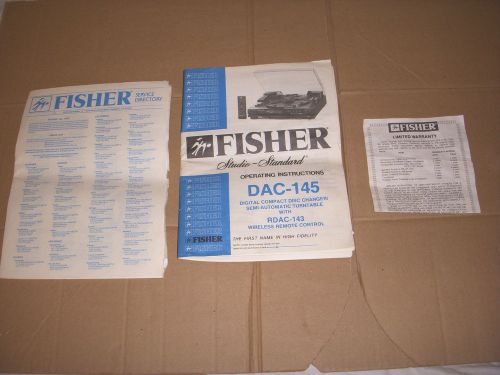 fisher studio standard operating instructions for DAC -145