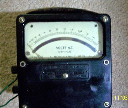 Weston Instrument Corp. model 433, 0-150 volts ac meter, 0-100 cps.