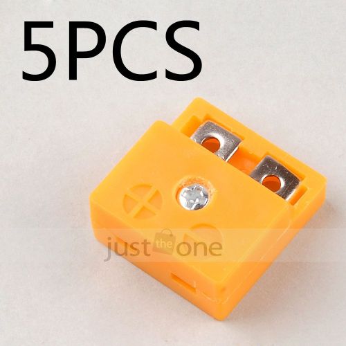 5pcs set New Female K Type Plug Thermocouple Wire Cable Connectors Plugs Yellow
