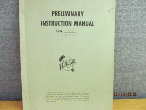 TEKTRONIX 109  Pulse Generator Preliminary Instruction Manual w/schematic (1961)