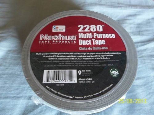 New  !!!!  nashua 2280 multi-purpose duct tape 48mm x 55m ~ silver ~ new! for sale