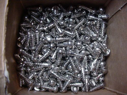 #8 round head steel nickel plated wood screws slotted 1/2&#034; lot of 620 2 lbs for sale