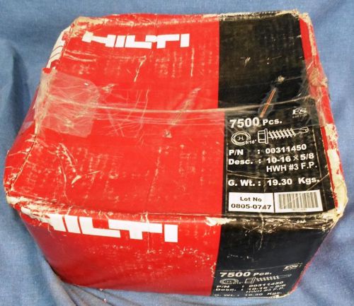 Nos hilti #311450: 7500 10-16 x 5/8&#034;  hex washer head self-drilling #3 screws for sale