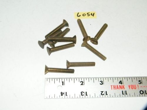1/4 -20 x 1 1/2 slotted flat head solid brass machine screws vintage qty 10 for sale