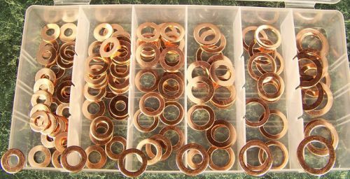 110pc Solid COPPER WASHER ASSORTMENT New flat
