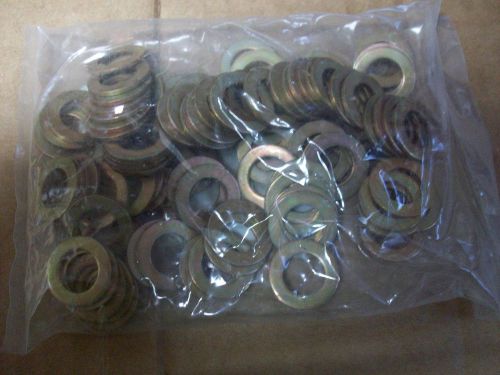 (200) (2 packs) 7/16&#034; sae flat washers - hardened steel,  yellow zinc plated for sale