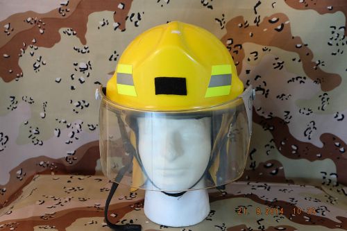 Lion bunker/turnout helmet with liner, visor, shroud sz-  6.5 8.75 exc condition for sale