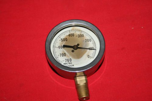 760mm/Hg Vacuum Glycerin Filled Gauge - Made in UK