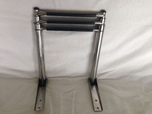 BOAT/DOCK LADDER &#034;THREE&#034; &#034;3&#034; STEP STAINLESS STEEL TELESCOPIC