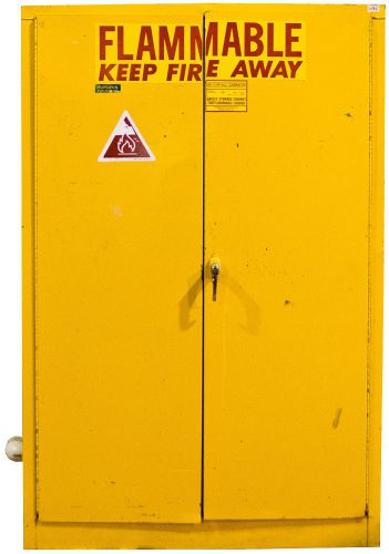 Securall a145 safety storage cabinet for flammable liquids, yellow,  45 gal, a&amp;a for sale