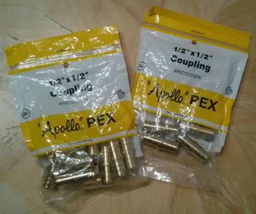 Lot of 2 Apollo Pex apxc121210pk 1/2inch x1/2inch PolyAlloy Tee 10 Pack,Coupling