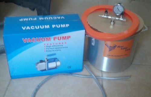 3 gallon vacuum chamber and single stage pump for degassing new for sale