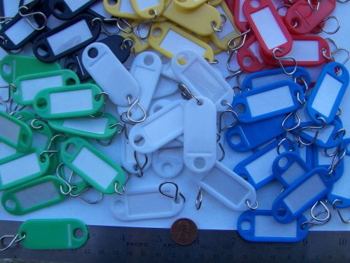 Lot of  216  (36 x 6   colors)   Key ID Labels Tags with Key Ring Hook