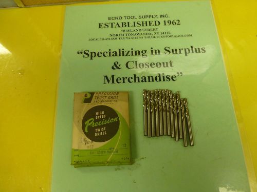 SCREW MACHINE DRILL #17 (.1730&#034;) HIGH SPEED 118 PT BRIGHT NEW USA 12PCS $5.40