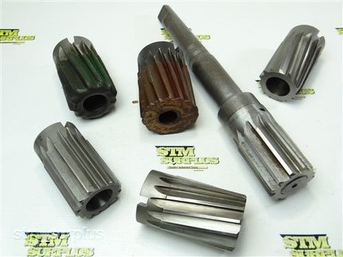 Nice 6 shell reamers 2-1/8&#034; to 2-1/2&#034; with 1-1/4&#034; bore &amp; one 4mt arbor cleveland for sale