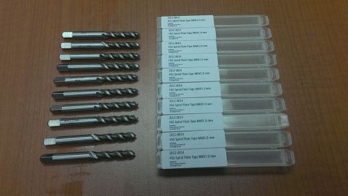 10 pcs m6 x 1.0mm, hss spiral flute taps, metric, ansi, ground, #2012-0014x10 for sale