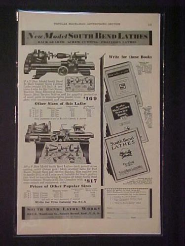South bend machinist tool machine lathe art print ad~ rare original antique 1930 for sale