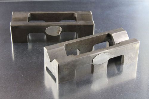 Eron milling setup v-blocks risers 1-5/8&#034; capacity pair heavy duty cast iron for sale