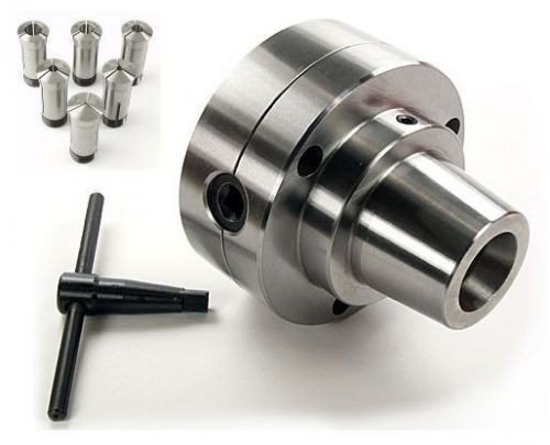 Brand new 5&#034; 5c collet chuck with wrench and 8pc 5c collet 1/8-1&#034; by 1/8th for sale