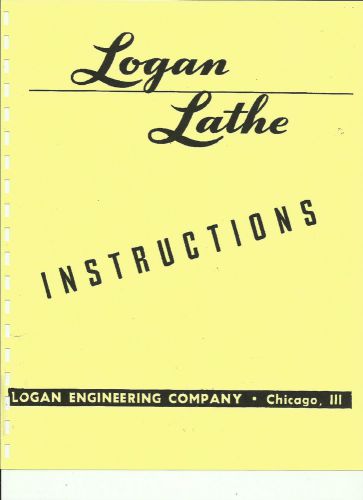 Logan Lathe 915/920 Owner&#039;s Manual
