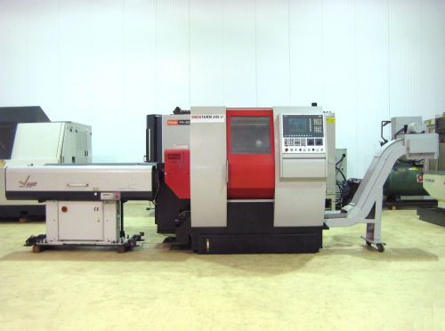 Emco maier turn 345 ii cnc lathe &amp; lns barfeeder collet chuck turning center e45 for sale