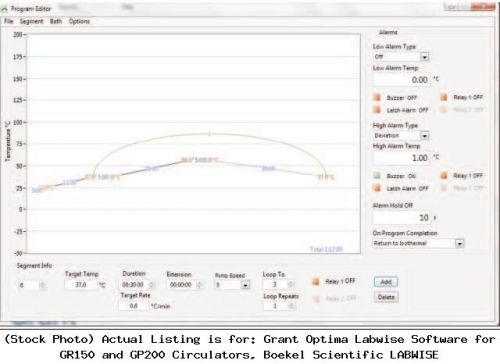 Grant optima labwise software for gr150 and gp200 circulators, boekel : labwise for sale
