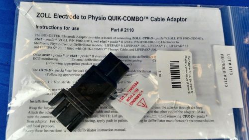 Zoll electrode to physio quick-combo cable adaptor part #2110 ( 8900-0802-01 ) for sale
