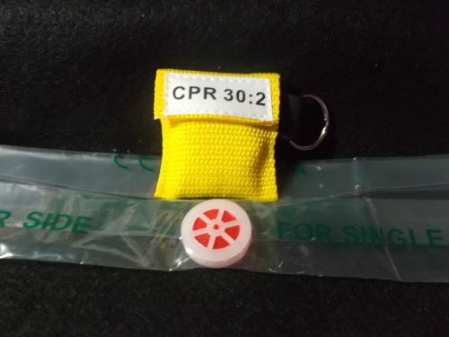 100 yellow cpr mask keychain face shield key chain disposable imprinted cpr 30:2 for sale