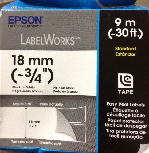 Epson LabelWorks Standard Tape Cartridge Black on White ~3/4&#034; ~30&#039; LC-5WBN9 D39