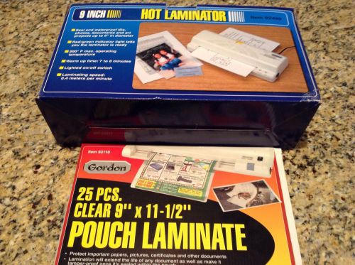 9&#034; Hot laminator with pouches